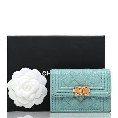 Chanel Caviar Quilted Small Boy Flap Wallet Light Blue 8 of 8