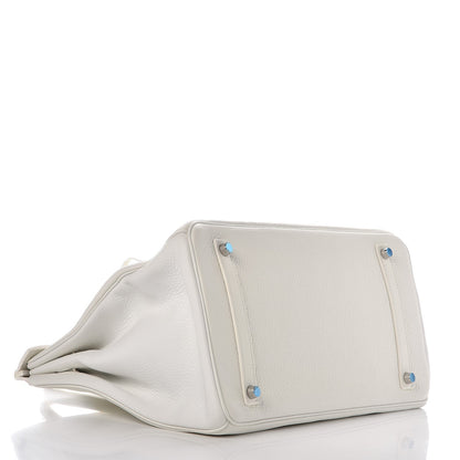 Hermes Taurillon Clemence Birkin 35 White 5 of 37