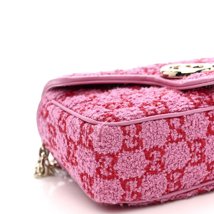 Gucci Tweed GG Monogram Mini GG Marmont Shoulder Bag Pink Red 9 of 11