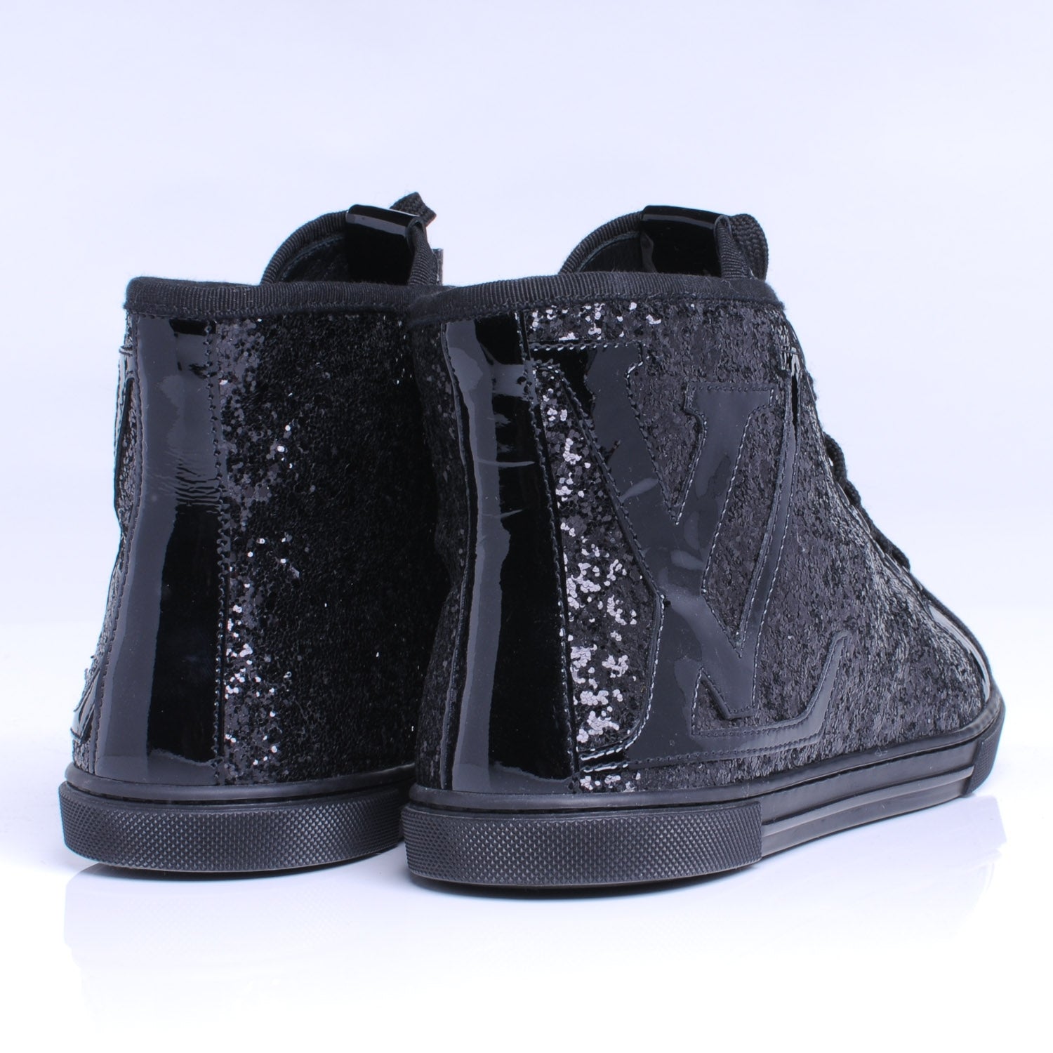 Louis Vuitton Glitter Punchy High Top Sneakers 38 Black 5 of 6