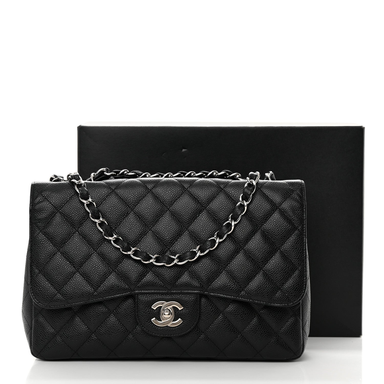 Chanel Caviar Quilted Jumbo Single Flap Black 16 of 16