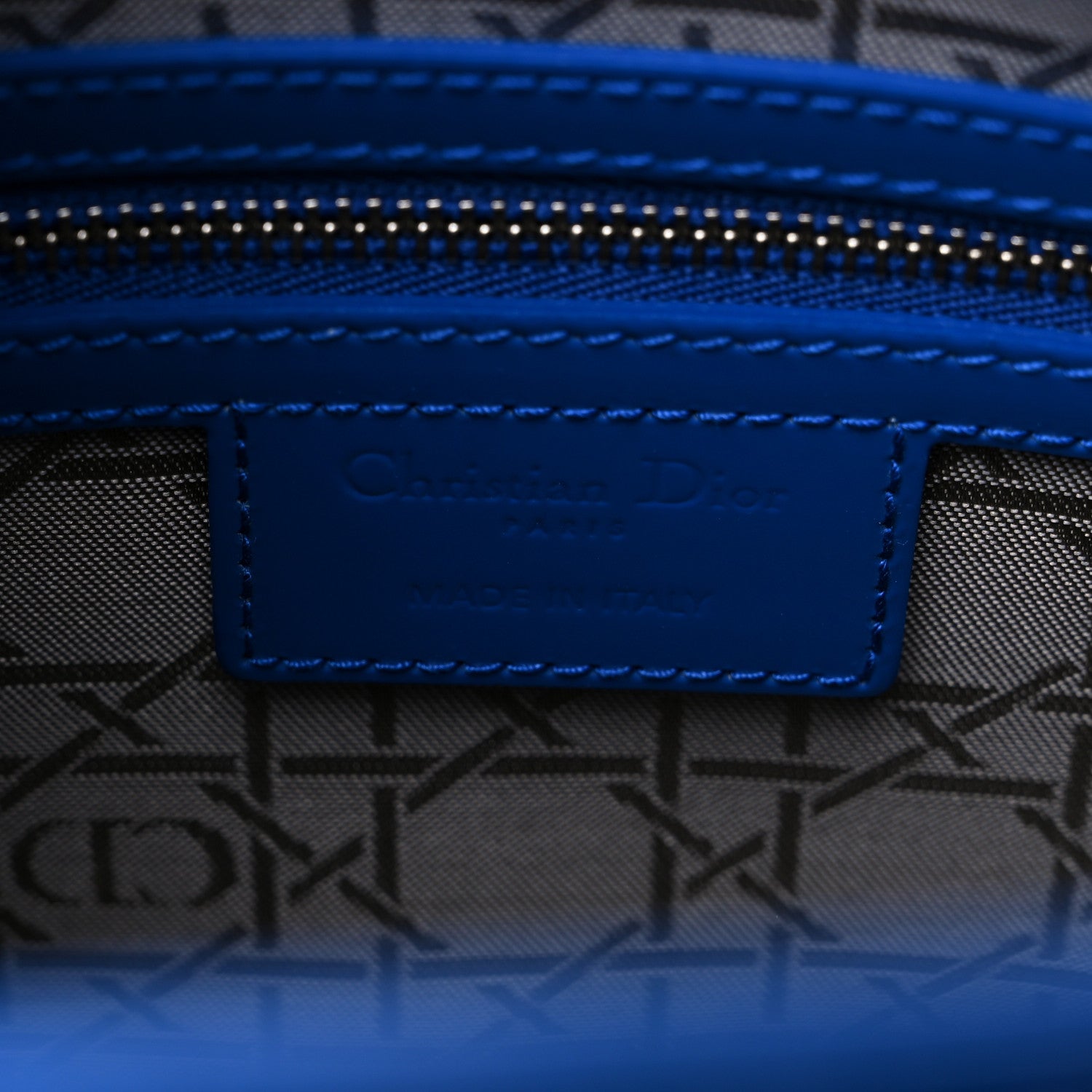 Christian Dior Patent Cannage Large Lady Dior Blue 6 of 9