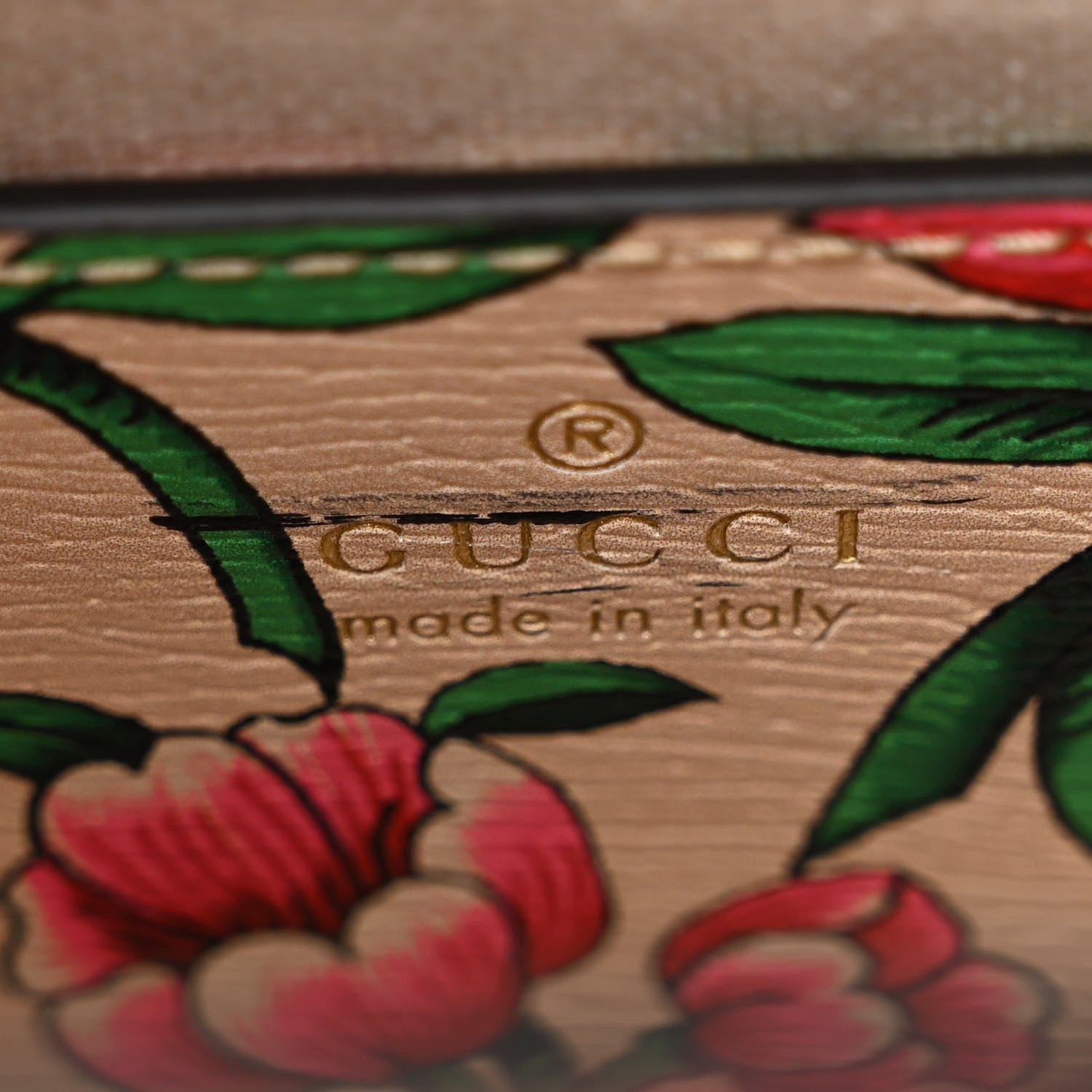 Gucci New Shangai Calfskin Floral Print Mini Diana Tote Bag Multicolor 6 of 10