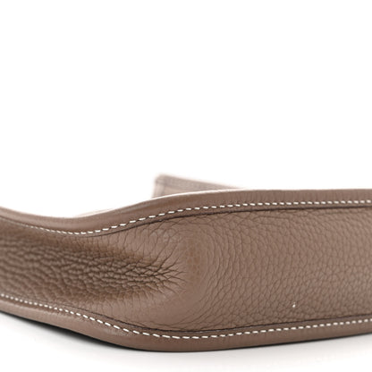 Hermes Taurillon Clemence Amazone Evelyne TPM Etoupe Bleu Indigo 9 of 12