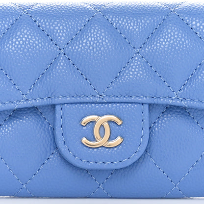 Chanel Caviar Quilted Flap Card Holder Wallet Blue 9 of 12