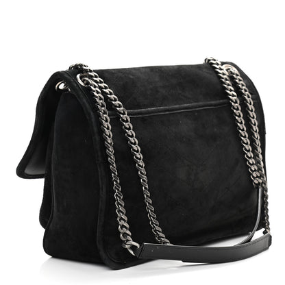Saint Laurent Suede Monogram Medium Niki Chain Satchel Black 3 of 15