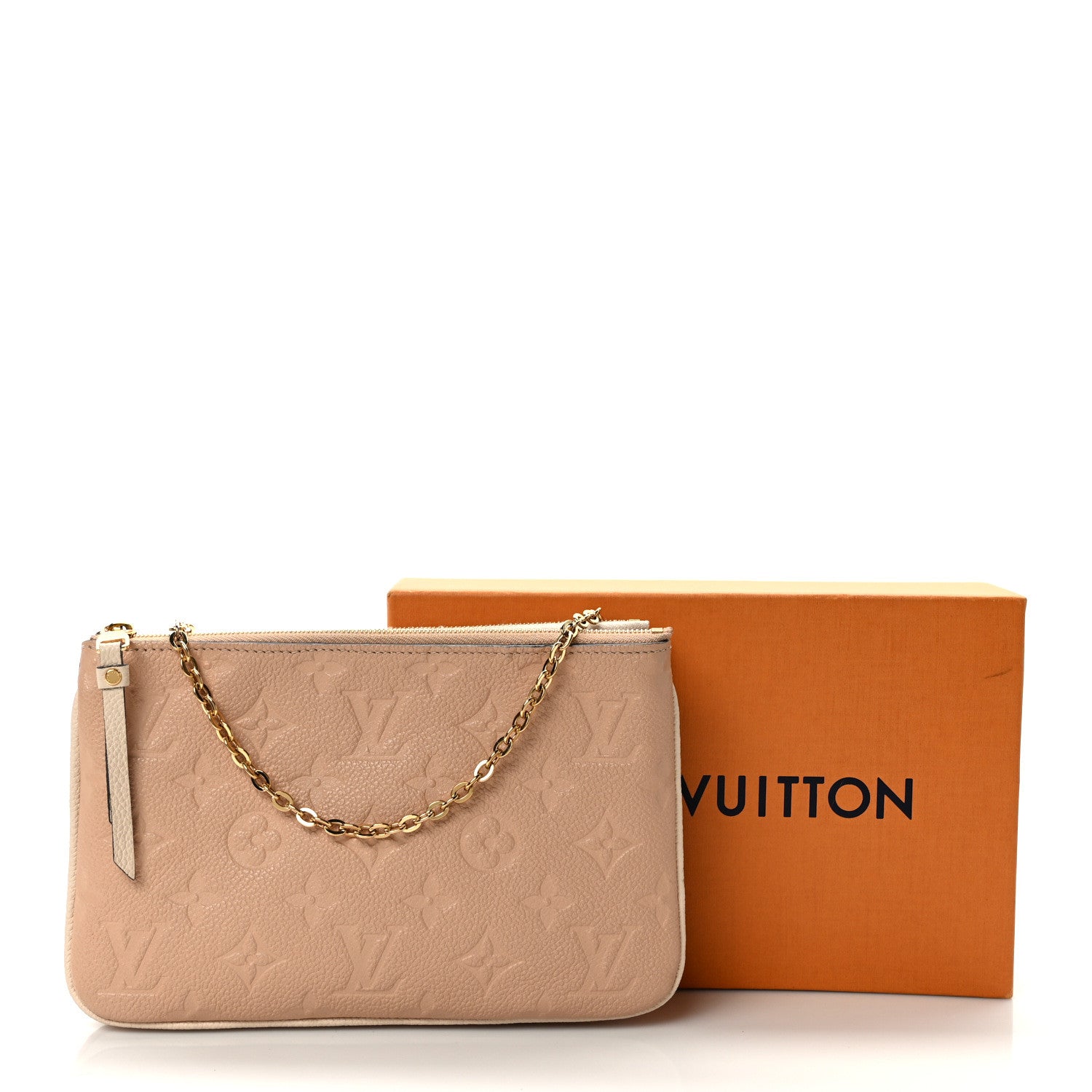 Louis Vuitton Empreinte Double Zip Pochette Beige Rose Creme 13 of 13