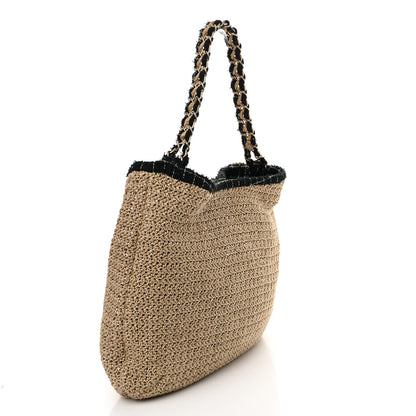 Chanel Tweed Woven Raffia Country Coco Hobo 3 of 10