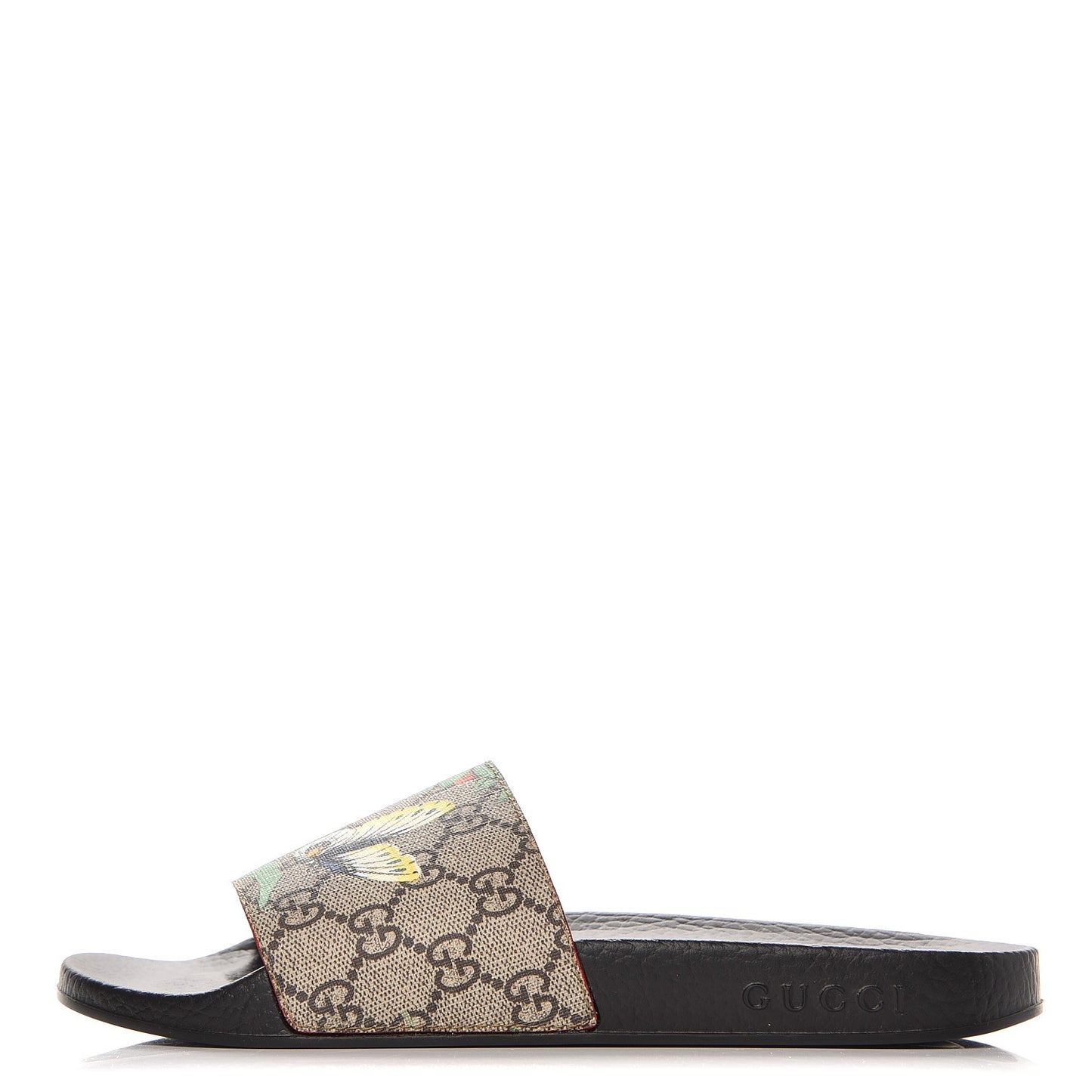 GG Supreme Monogram Tian Womens Slide Sandals 38 Beige Multicolor