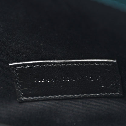 Saint Laurent Grain De Poudre Textured Mixed Matelasse Triquilt Monogram Clutch Sea Turquois 7 of 8