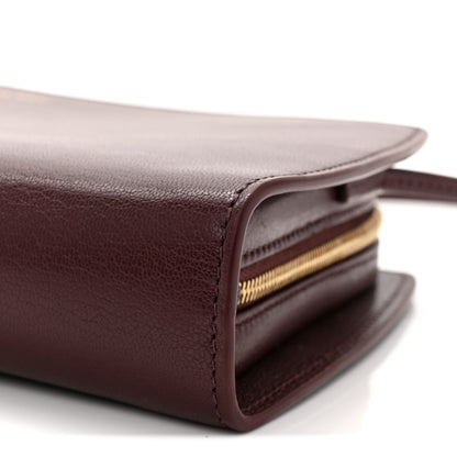 The Row Saddle Calfskin Dalia Baguette Shoulder Bag Burgundy 9 of 9