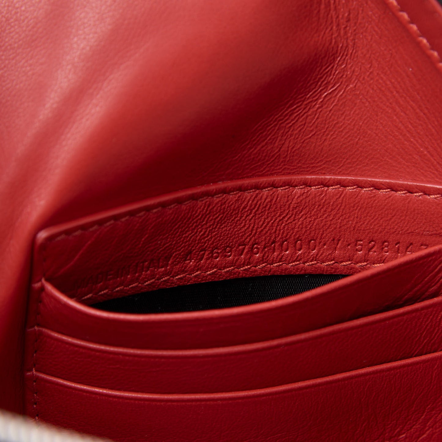 Calfskin M Triangle Pouch Black