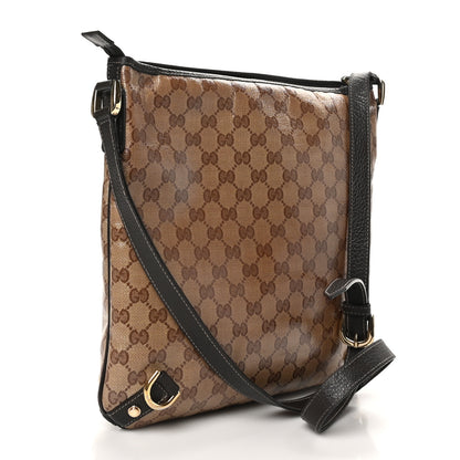 Gucci Crystal Monogram Abbey Messenger Bag Beige Dark Brown 3 of 10