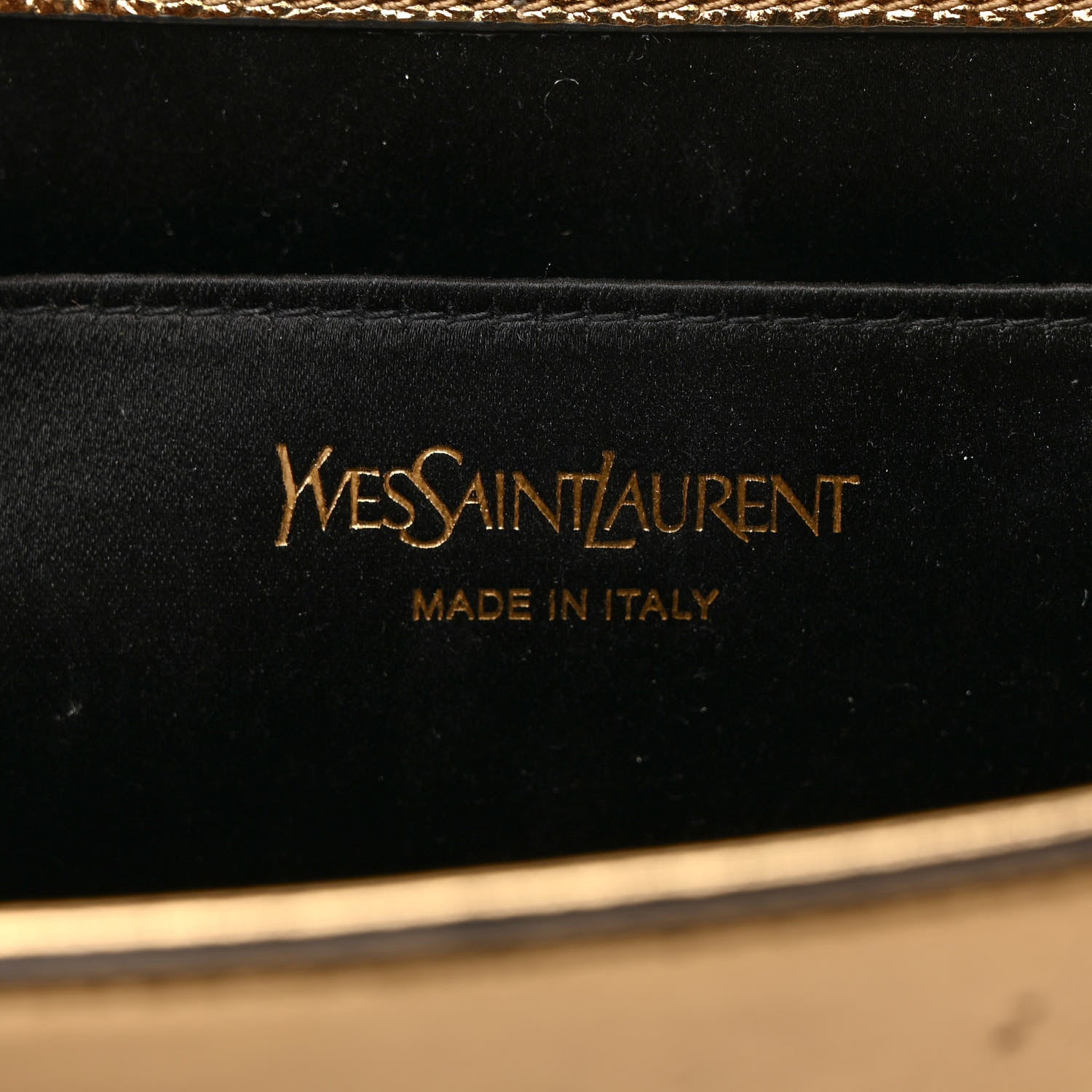 Saint Laurent Metallic Calfskin Monogram Large Belle De Jour Clutch Gold 6 of 6