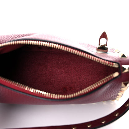 Valentino Garavani Pebbled Calfskin Small Rockstud Flip Lock Shoulder Bag Cerise 5 of 9