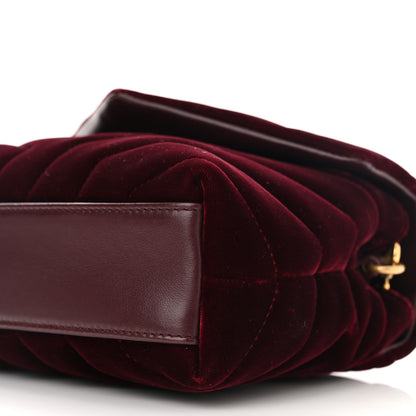 Saint Laurent Velvet Y Quilted Monogram Toy Loulou Crossbody Bag French Burgundy 10 of 10