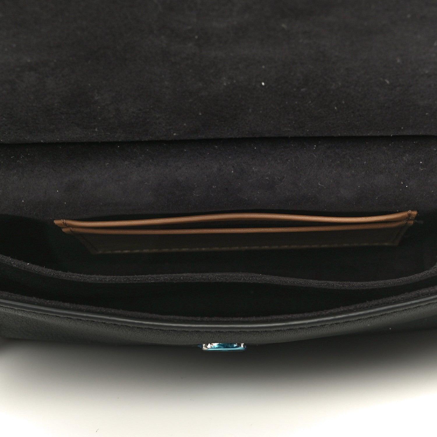 Fendi Calfskin Striped Flowerland Bow Micro Double Baguette Brown Black White 6 of 13