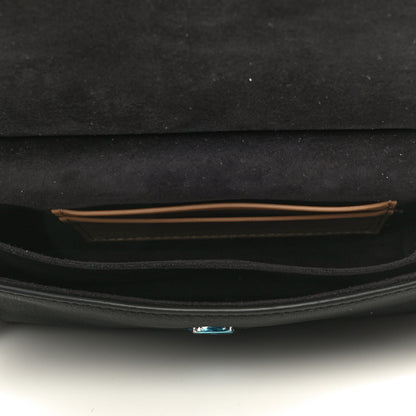 Fendi Calfskin Striped Flowerland Bow Micro Double Baguette Brown Black White 6 of 13