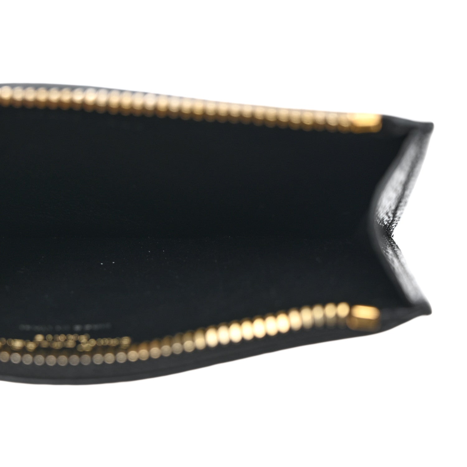 Saint Laurent Grained Calfskin Monogram 5 Fragments Zip Pouch Card Holder Black 7 of 8