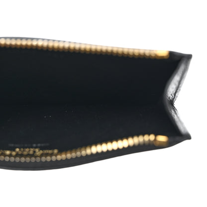 Saint Laurent Grained Calfskin Monogram 5 Fragments Zip Pouch Card Holder Black 7 of 8