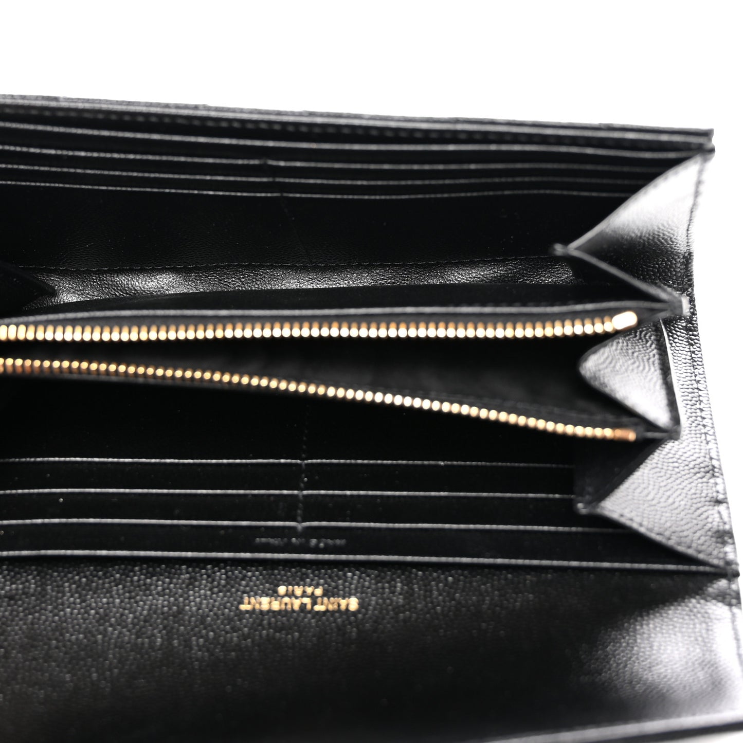 Grain De Poudre Matelasse Chevron Monogram Flap Wallet Black