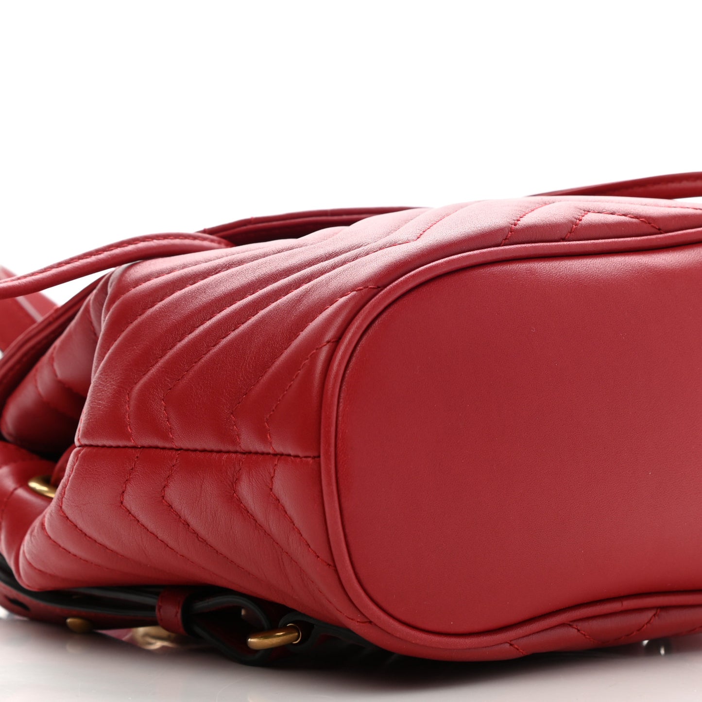 Calfskin Matelasse GG Marmont Flap Backpack Hibiscus Red