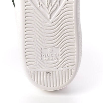 Gucci Miro Soft Calfskin Laminated Ayers Web Bee Embroidered Mens Ace Sneakers 8.5 White Red Flame Green 6 of 8