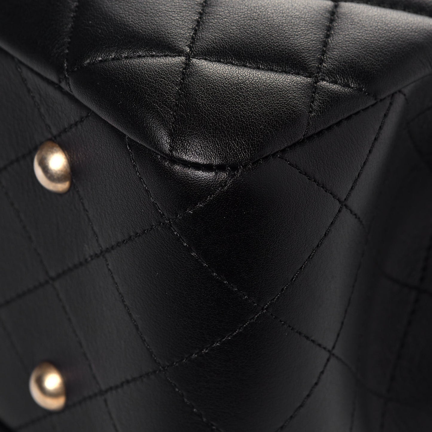 Calfskin Quilted Large Classic Shopping Tote Black