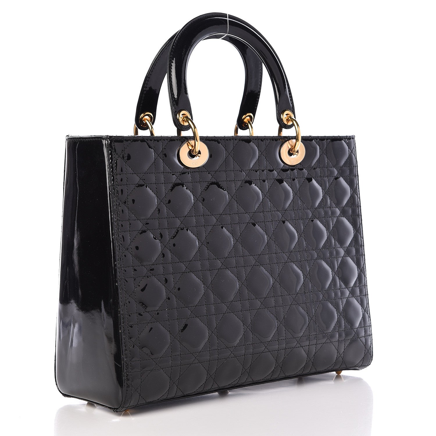 Christian Dior Patent Cannage Large Lady Dior Black 3 of 10
