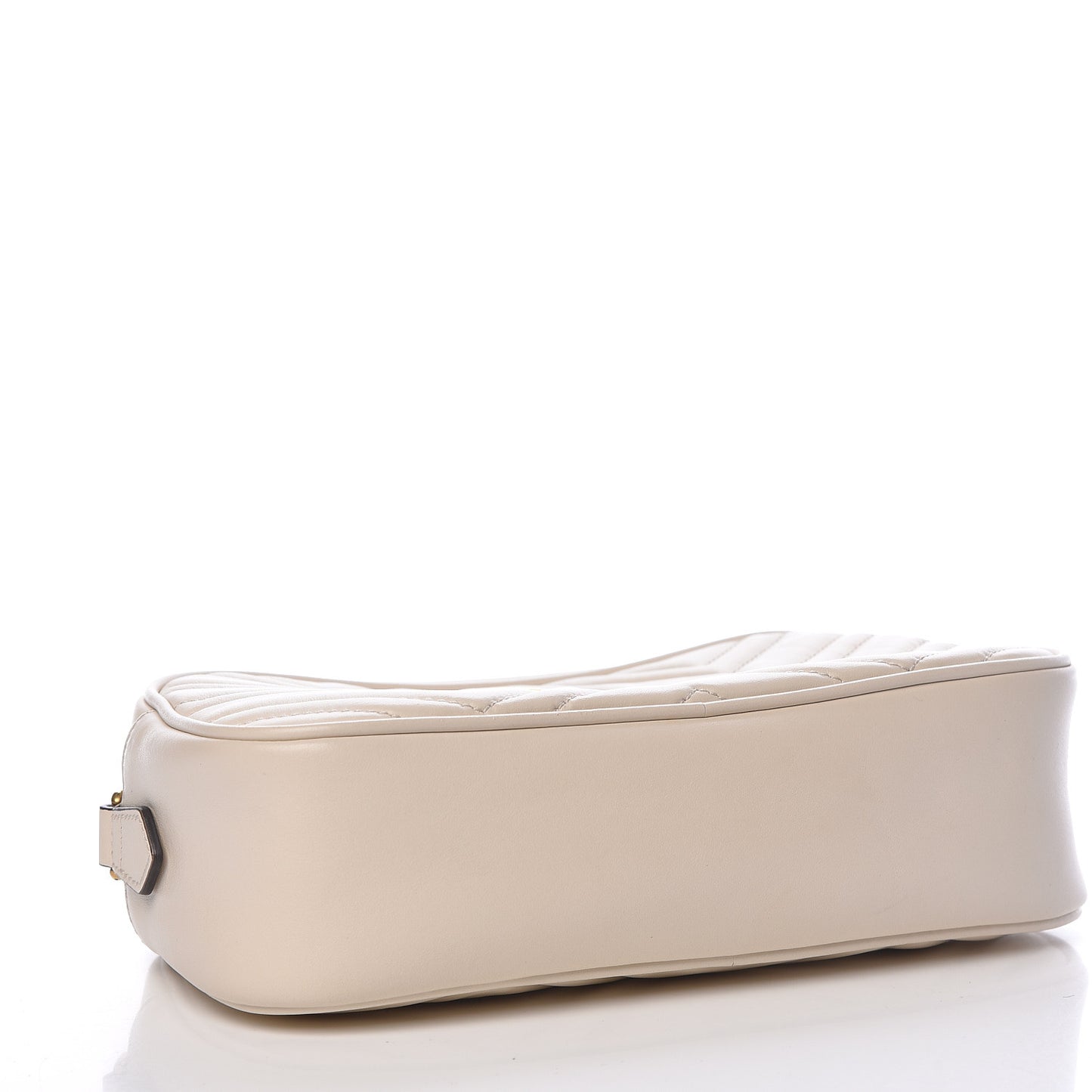 Calfskin Matelasse Small GG Marmont Chain Shoulder Bag White