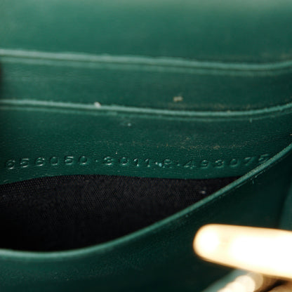 Balenciaga Shiny Calfskin Crocodile Embossed Hourglass Chain Bag Forest Green 7 of 11