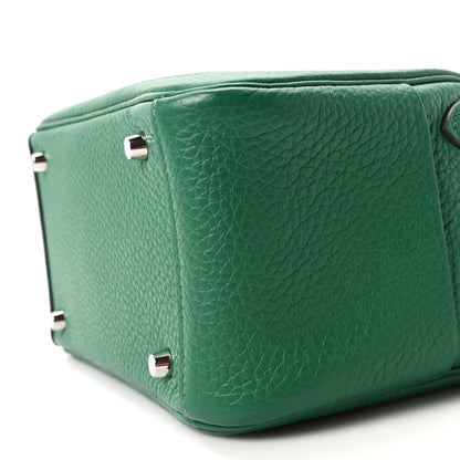Hermes Taurillon Clemence Mini Lindy 20 Vert Vertigo 10 of 11