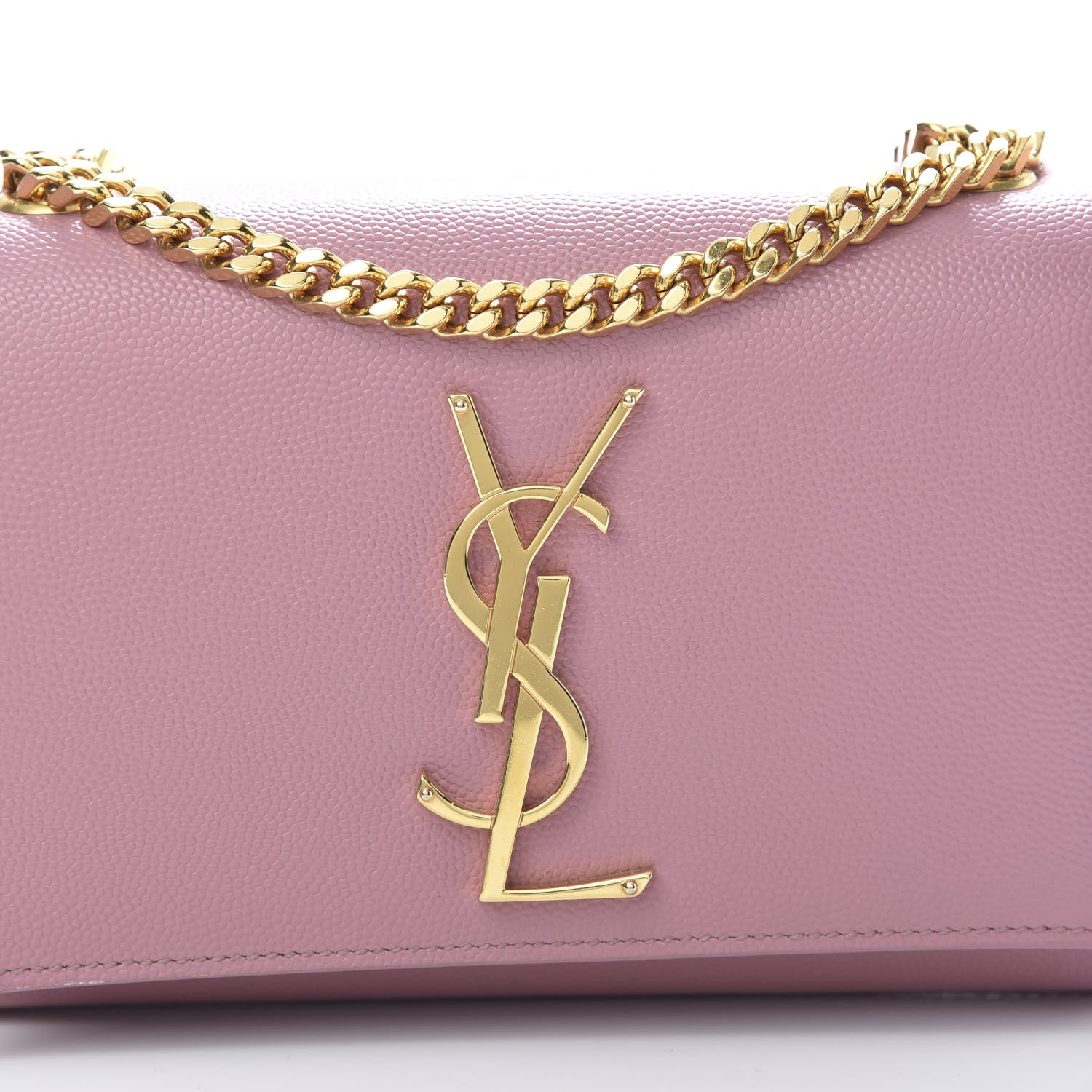 Saint Laurent Grain De Poudre Small Classic Monogram Kate Satchel Old Rose 8 of 14