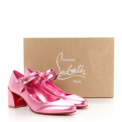 Christian Louboutin Metallic Calfskin Miss Jane Mary Janes 55 Pumps 36 Glam 9 of 9