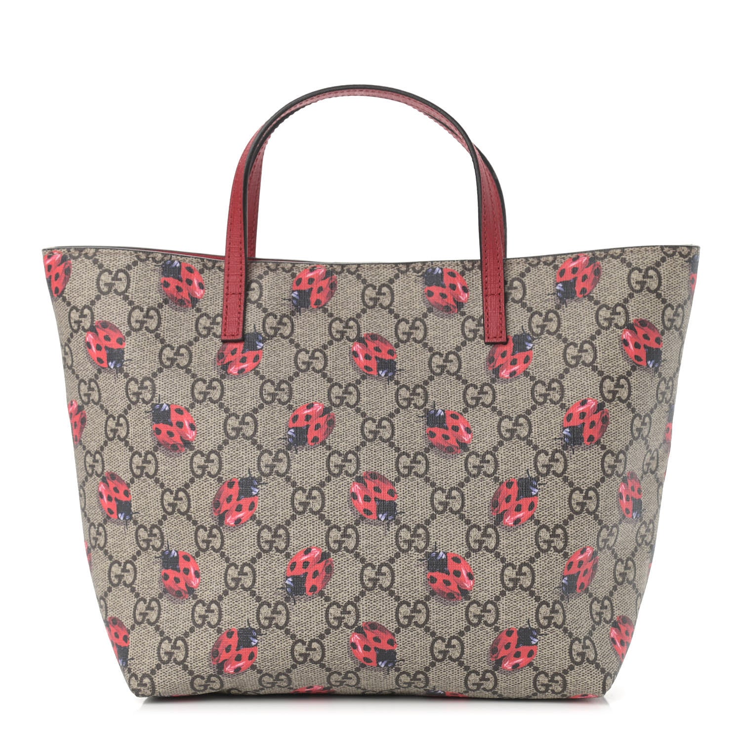 Gucci GG Supreme Monogram Childrens Ladybug Tote Red 1 of 11