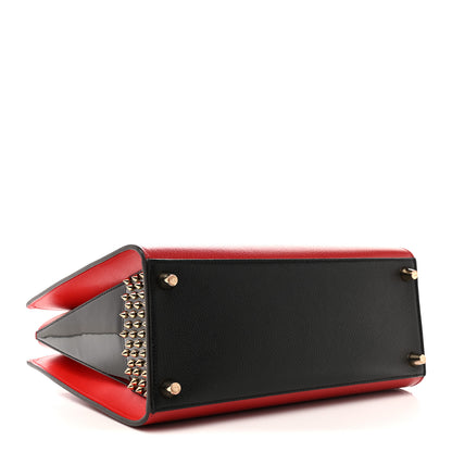 Christian Louboutin Calfskin Empire Patent Studded Medium Paloma Loulou Carmin Black 4 of 13