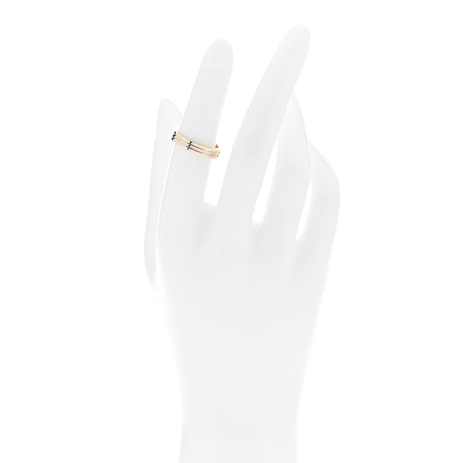 Cartier 18K Pink White Yellow Gold 3.5mm Vendome Louis Cartier Wedding Band Ring 50 5.25 2 of 6