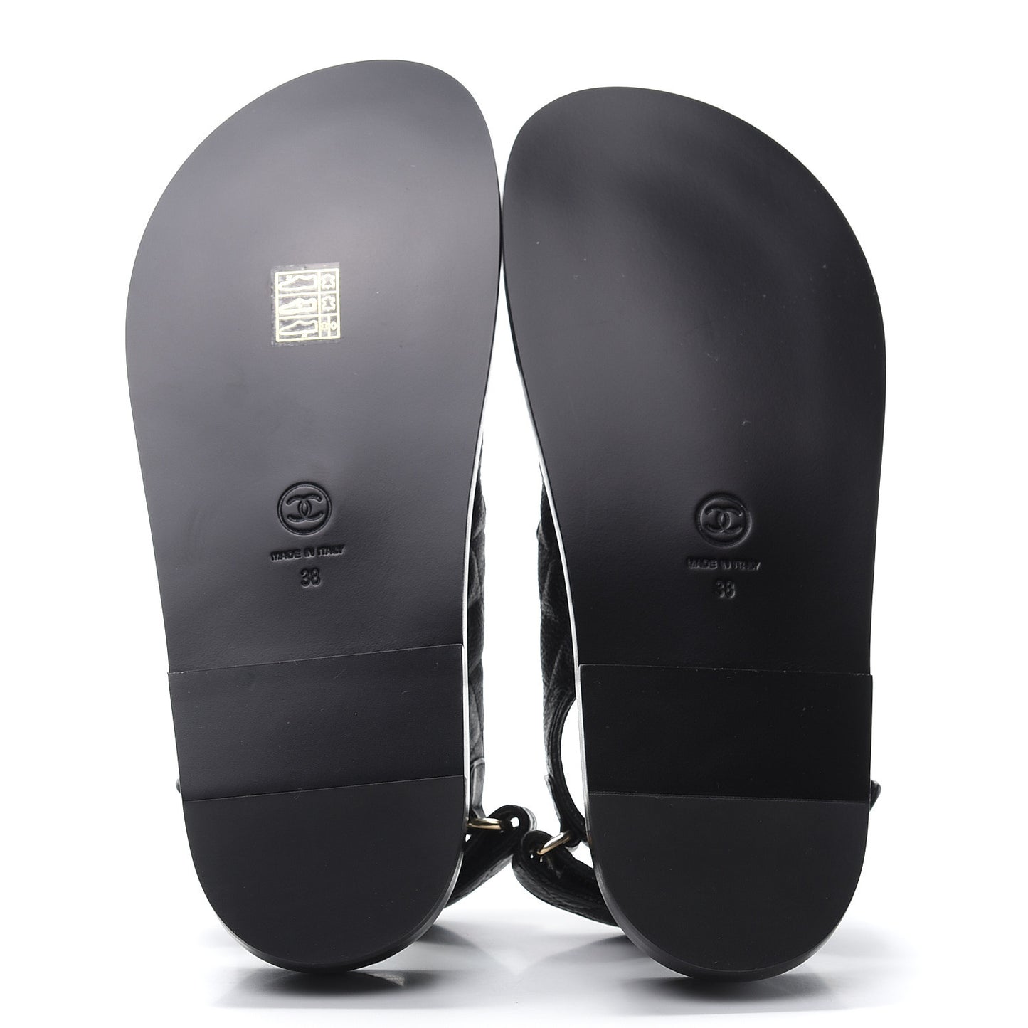 Grained Calfskin Velcro Dad Sandals 38 Black