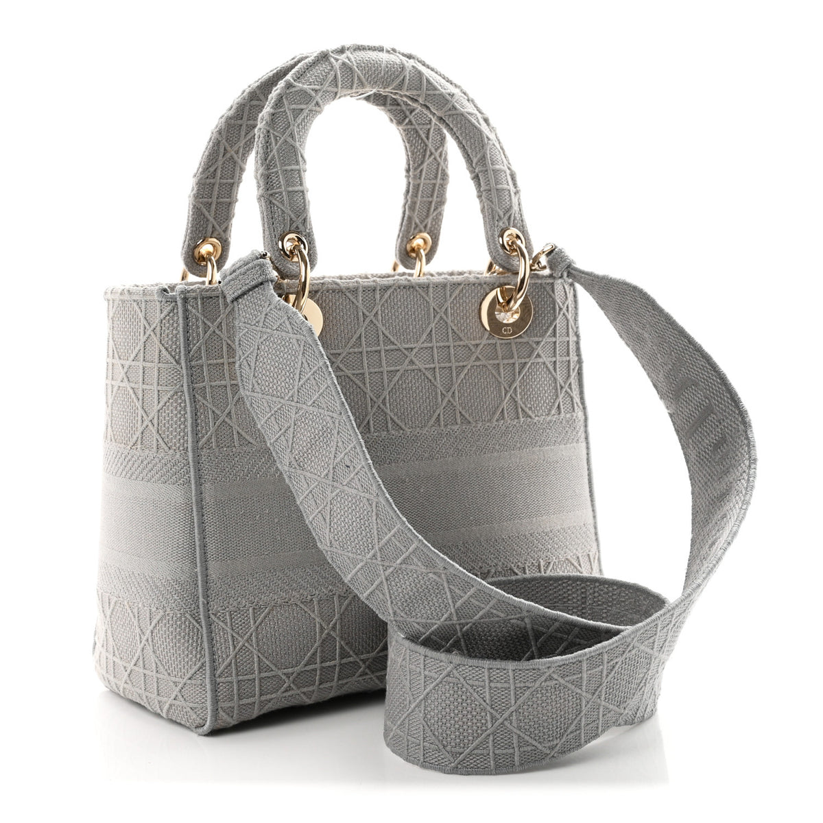 Canvas Embroidered Cannage Medium Lady D-Lite Gray
