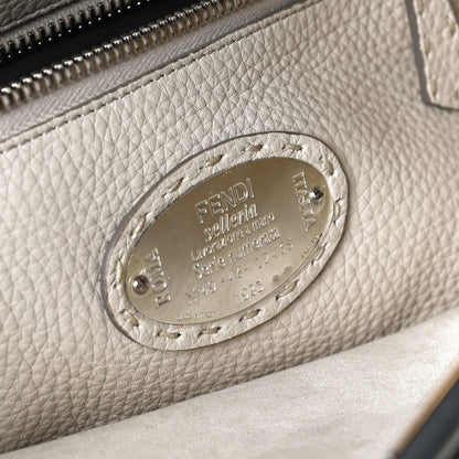 Fendi Cuoio Romano Selleria Bi-Color Large Peekaboo Iconic Satchel Asfalto Latte 9 of 12
