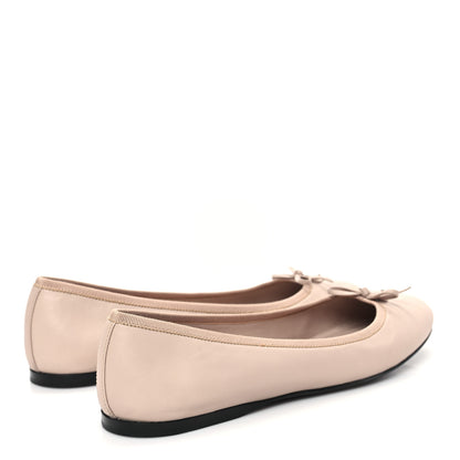 Prada Nappa Cap Toe Triangle Bow Ballerina Flats 40.5 Ninfea 4 of 8