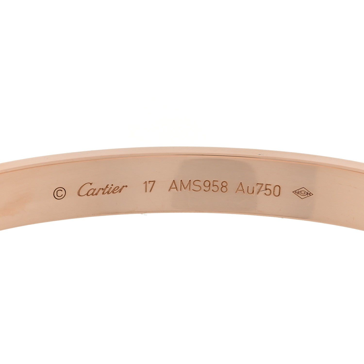 Cartier 18K Pink Gold LOVE Bracelet 17 3 of 5