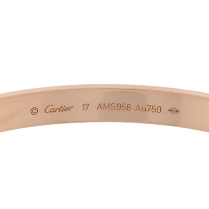 Cartier 18K Pink Gold LOVE Bracelet 17 3 of 5
