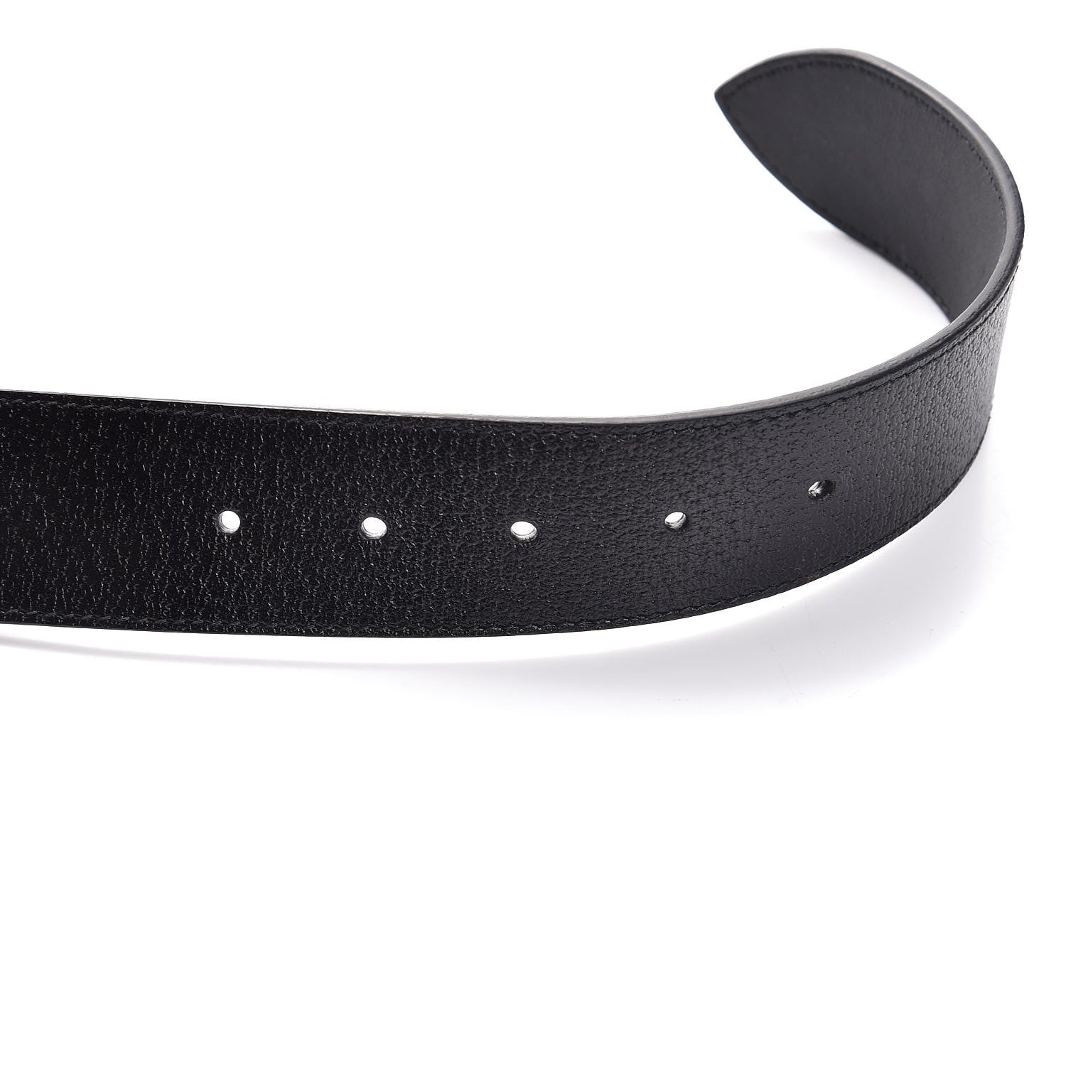 Gucci Textured Dollar Calfskin Nickel Double G 40mm Belt 75 30 Black 6 of 6
