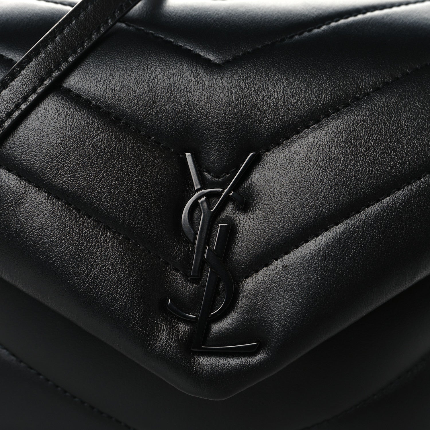 Saint Laurent Calfskin Y Quilted Monogram Monochrome Toy Loulou Crossbody Bag Black 8 of 11