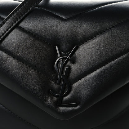 Saint Laurent Calfskin Y Quilted Monogram Monochrome Toy Loulou Crossbody Bag Black 8 of 11