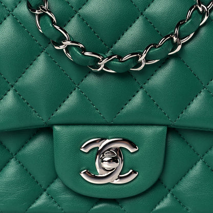 Chanel Lambskin Quilted Mini Square Flap Green 9 of 13
