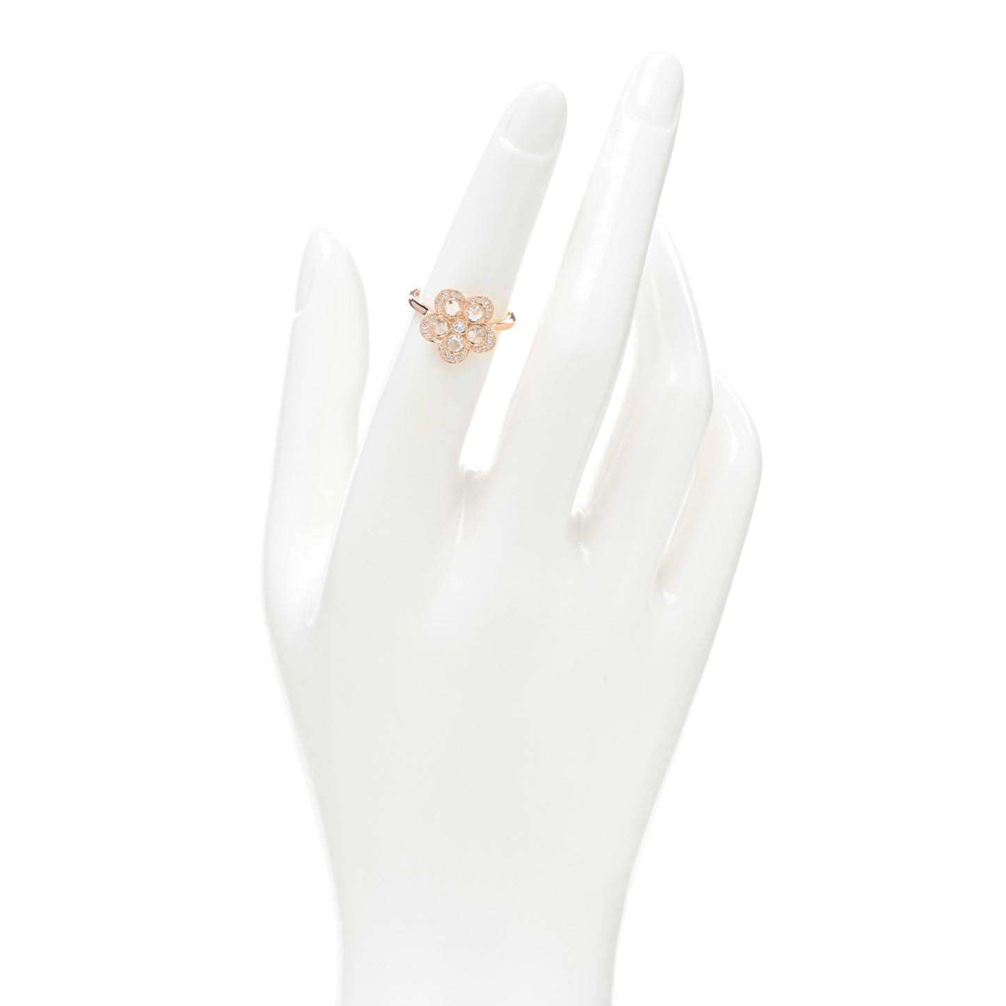 18K Rose Gold Diamond Garden Flower Ring 49 5
