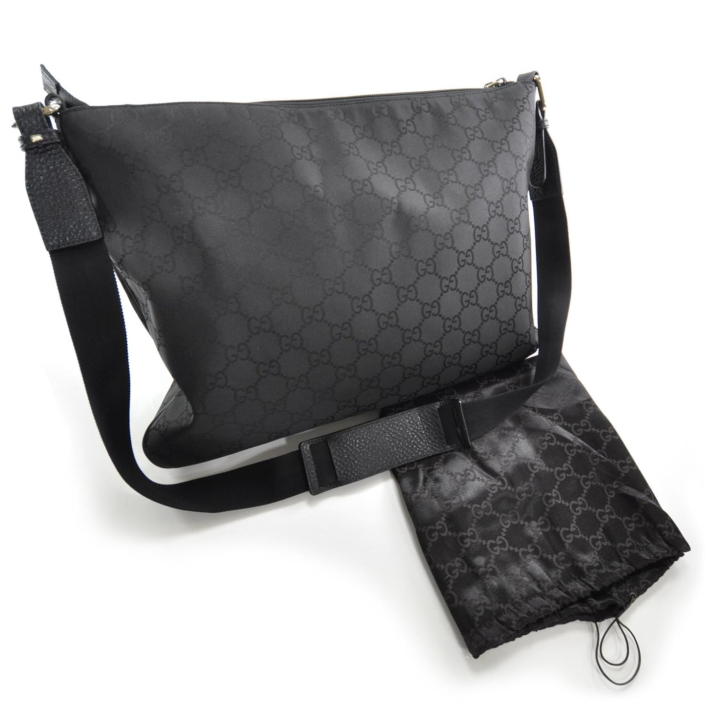 Nylon Monogram Messenger Bag Black