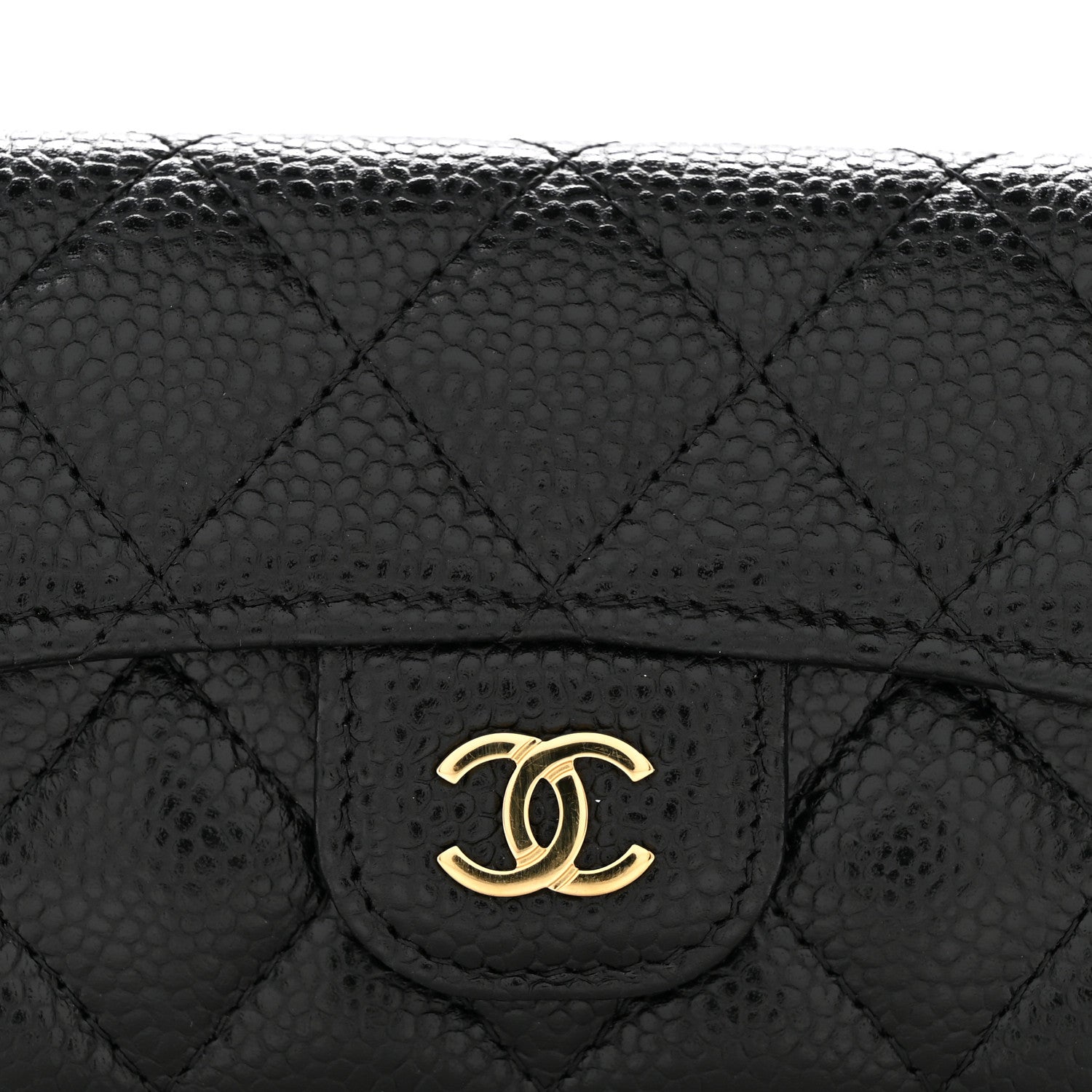 Chanel Caviar Quilted Flap Card Holder Wallet Black Black 11 of 12